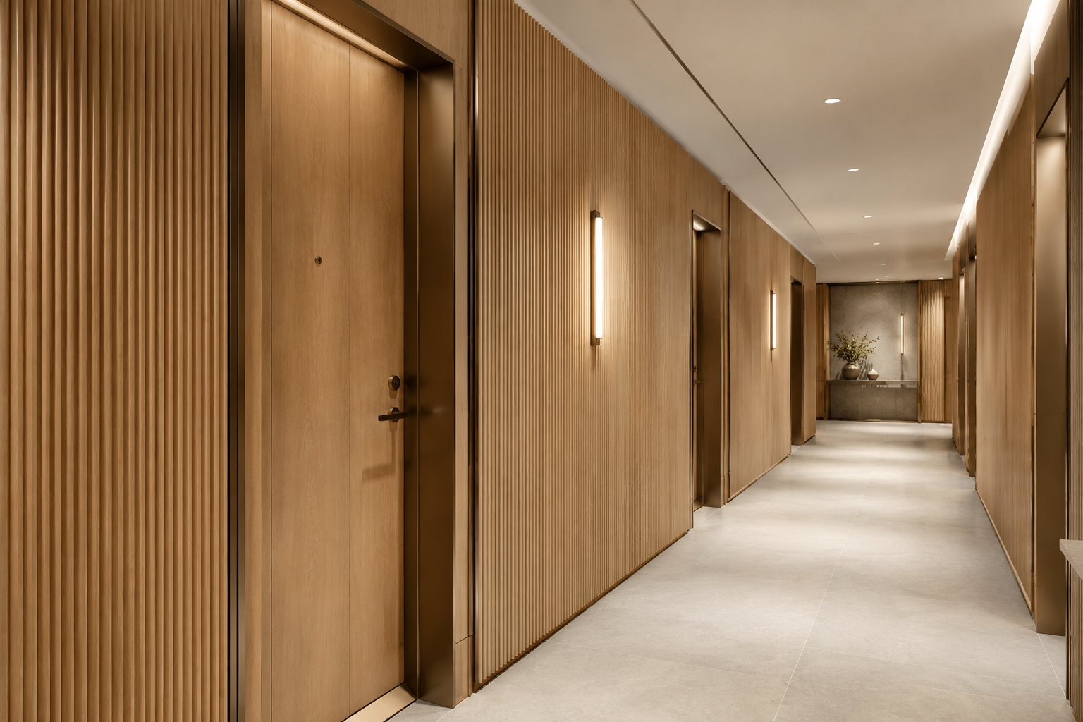 Architectural millwork in a multifamily common area